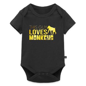 Dieser Typ liebt Affen - Baby Premium Kurzarmbody - Schwarz - Vorne
