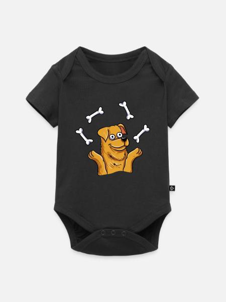 Hund jonglieren - Baby Premium Kurzarmbody - Schwarz