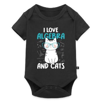 Ich Liebe Mathe Und Katzen - Algebra - Baby Premium Kurzarmbody - Schwarz - Vorne