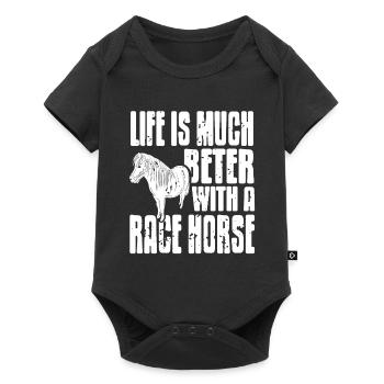 Life Is Much Better With A Race Horse Retro - Baby Premium short-sleeve bodysuit - black - Front