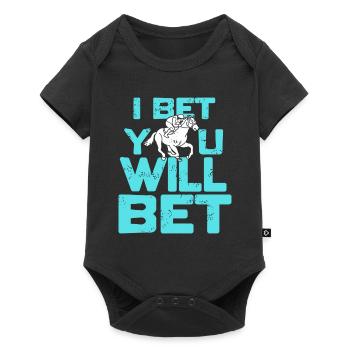 I Bet You Will Bet Funny Horse Racing Retro - Baby Premium short-sleeve bodysuit - black - Front