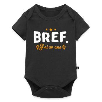 Bref J'Ai 50 Ans Cadeau - Body à manches courtes Premium Bébé - noir - Devant