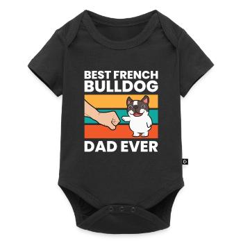 Le meilleur Français bulldog papa de tous - Body à manches courtes Premium Bébé - noir - Devant