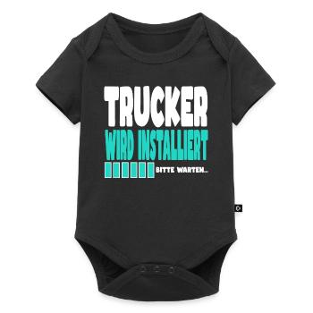Trucker wird installiert - Baby Premium Kurzarmbody - Schwarz - Vorne