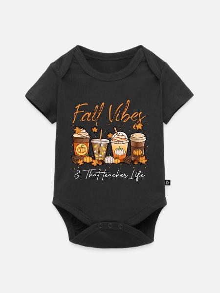 Fall Vibes & das Lehrerleben - Baby Premium Kurzarmbody - Schwarz