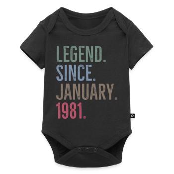Legende seit Januar 1981 - Baby Premium Kurzarmbody - Schwarz - Vorne