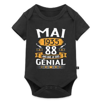 Mai 1935 88 Ans Que Je Suis Génial Anniversaire - Body à manches courtes Premium Bébé - noir - Devant
