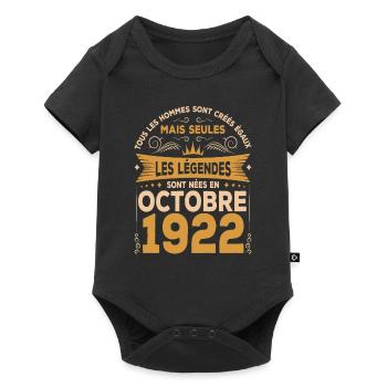 Les Légendes Sont Nées En Octobre 1922 - Body à manches courtes Premium Bébé - noir - Devant