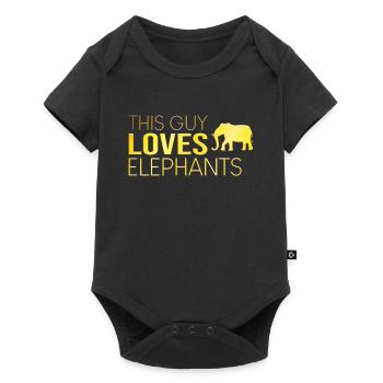 This guy loves elephants - Baby Premium short-sleeve bodysuit - black - Front