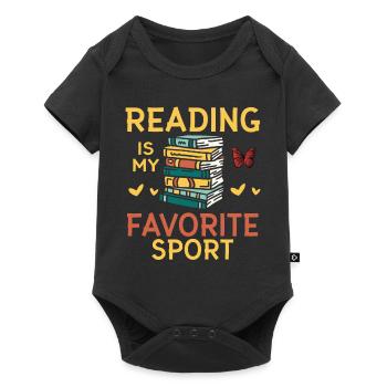 Lesen Ist Mein Lieblings -Sportbuchliebhaber - Baby Premium Kurzarmbody - Schwarz - Vorne