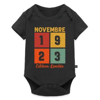 Novembre 1923 Édition limitée - Body à manches courtes Premium Bébé - noir - Devant