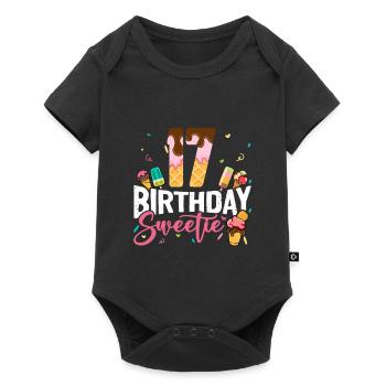 Cute 17th Birthday Ice Cream 17 Year Old Birthday - Baby Premium short-sleeve bodysuit - black - Front