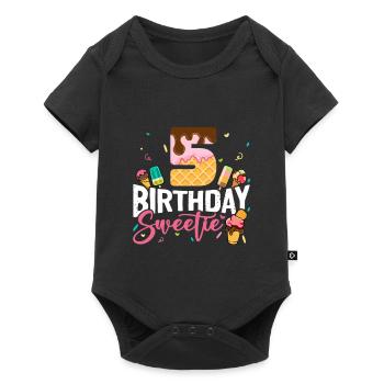 Fünf Jahre Alt 5. Geburtstag Eiscreme Liebhaber - Baby Premium Kurzarmbody - Schwarz - Vorne