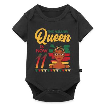 This melanin queen is now 11 years old, 11 - Baby Premium short-sleeve bodysuit - black - Front