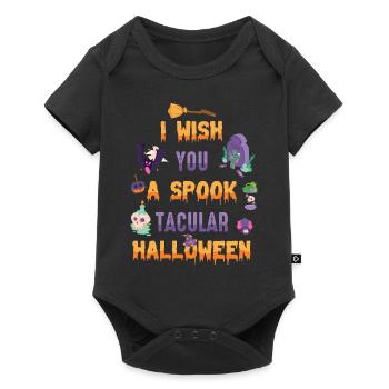 Je vous souhaite une fête d’Halloween effrayante - Body à manches courtes Premium Bébé - noir - Devant