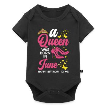 A queen was born in June all the best to - Baby Premium short-sleeve bodysuit - black - Front