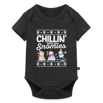 Chillin With My Snowmies Funny Christmas Snow - Baby Premium short-sleeve bodysuit - black - Front