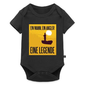 Ein Mann Ein Angler Eine Legende Angelliebhaber - Baby Premium Kurzarmbody - Schwarz - Vorne