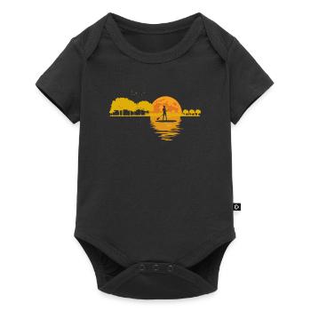 Mond Gitarre See Schatten SUP Stand Up Paddle - Baby Premium Kurzarmbody - Schwarz - Vorne