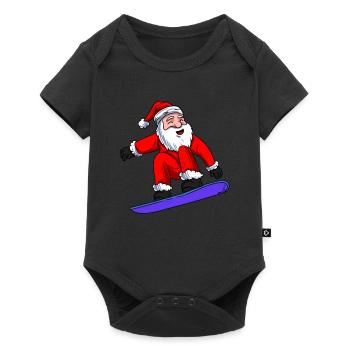 Père Noël Snowboard - Body à manches courtes Premium Bébé - noir - Devant