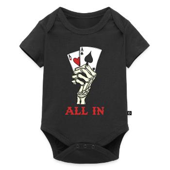 Joueur de poker Cartes de poker Ace Skeleton Hand Poker - Body à manches courtes Premium Bébé - noir - Devant