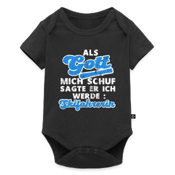 Skifahrerin Skifahrer Skifahren Ski Spruch - Baby Premium Kurzarmbody - Schwarz - Vorne