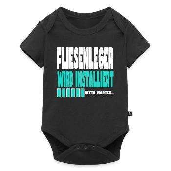 Fliesenleger wird installiert - Baby Premium Kurzarmbody - Schwarz - Vorne