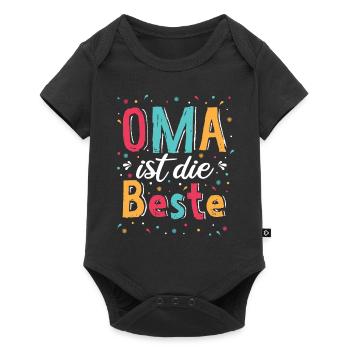 Oma Geschenkidee - Baby Premium Kurzarmbody - Schwarz - Vorne