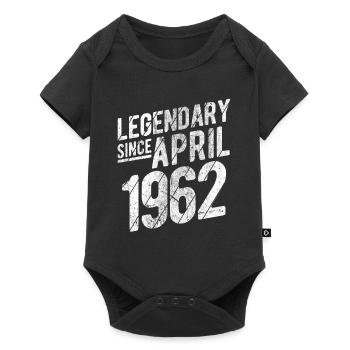 Retro 60th Birthday Gift Legendary Since April 196 - Baby Premium Kurzarmbody - Schwarz - Vorne
