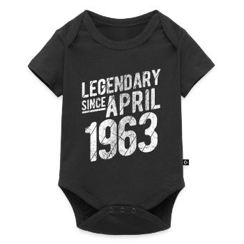 Retro 60th Birthday Gift Legendary Since April 196 - Baby Premium Kurzarmbody - Schwarz - Vorne