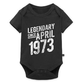 Retro 50th Birthday Gift Legendary Since April 197 - Baby Premium Kurzarmbody - Schwarz - Vorne