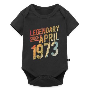 50th Birthday Gift Legendary Since April 1973 50 Y - Baby Premium Kurzarmbody - Schwarz - Vorne