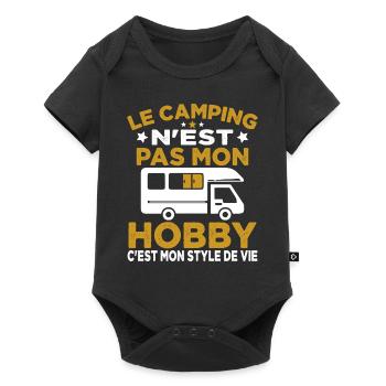 J'aime Camping C'est Mon Style De Vie Camping Car - Body à manches courtes Premium Bébé - noir - Devant