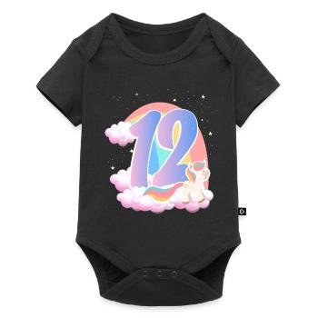 12 Unicorn Rainbow Clouds Little Pony 12. - Baby Premium short-sleeve bodysuit - black - Front