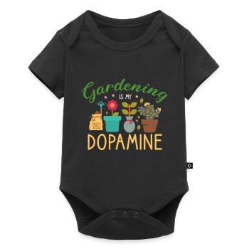Gardening is my dopamine garden green plant - Baby Premium short-sleeve bodysuit - black - Front