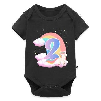 2 Unicorn Rainbow Clouds Little Pony 2. - Baby Premium short-sleeve bodysuit - black - Front