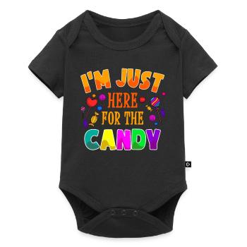 I'm Just Here For The Candy Süssigkeiten Halloween - Baby Premium Kurzarmbody - Schwarz - Vorne