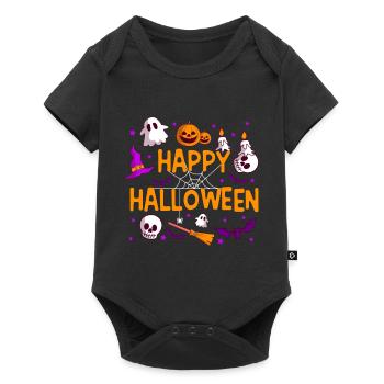 Happy Halloween Pumpkin Lantern Ghost Ghost - Baby Premium short-sleeve bodysuit - black - Front