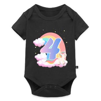 4 Unicorn Rainbow Clouds Little Pony 4. - Baby Premium short-sleeve bodysuit - black - Front