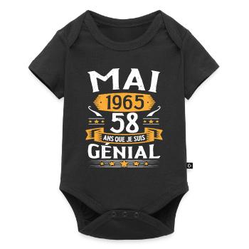 Mai 1965 58 Ans Que Je Suis Génial Anniversaire - Body à manches courtes Premium Bébé - noir - Devant