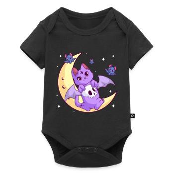 Kawaii Pastel Goth Moon Gothic Cat Halloween - Baby Premium short-sleeve bodysuit - black - Front
