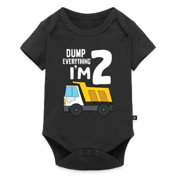Dump Truck 2nd Birthday Dump Everything I'm 2 - Baby Premium short-sleeve bodysuit - black - Front
