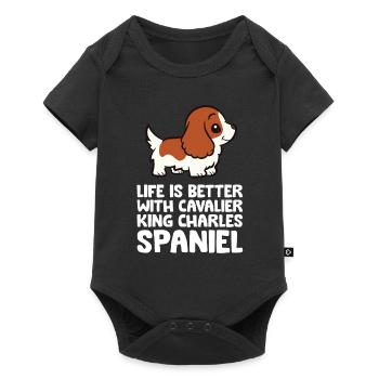 La vie est meilleure avec un roi cavalier - Body à manches courtes Premium Bébé - noir - Devant