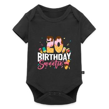 Amateur de crème glacée 20e anniversaire 20 ans - Body à manches courtes Premium Bébé - noir - Devant