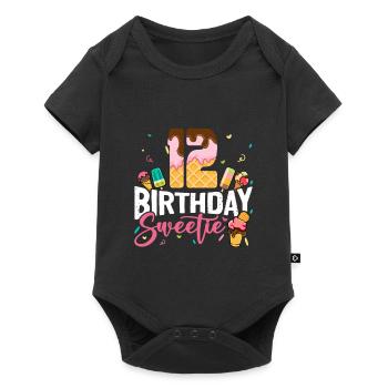 12 ans Joyeux anniversaire Amateurs de crème glacée - Body à manches courtes Premium Bébé - noir - Devant
