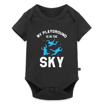 Mon terrain de jeu est dans le ciel Cool rétro parachutisme - Body à manches courtes Premium Bébé - noir - Devant