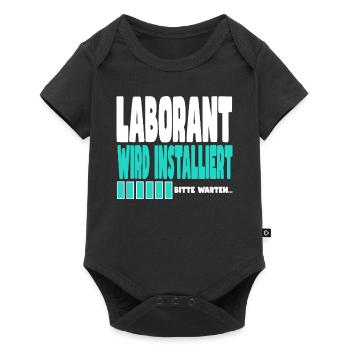 Laborant wird installiert - Baby Premium Kurzarmbody - Schwarz - Vorne