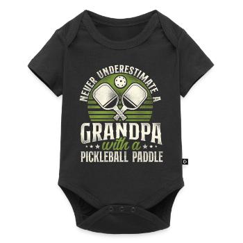 Pickleball Grand-père Rétro Jamais - Body à manches courtes Premium Bébé - noir - Devant