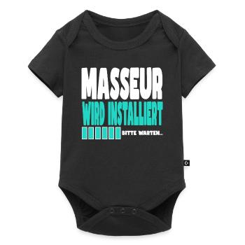 Masseur wird installiert - Baby Premium Kurzarmbody - Schwarz - Vorne