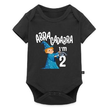 Two 2yr 2nd Wizard Birthday Boy 2 Years Old Gift - Baby Premium short-sleeve bodysuit - black - Front